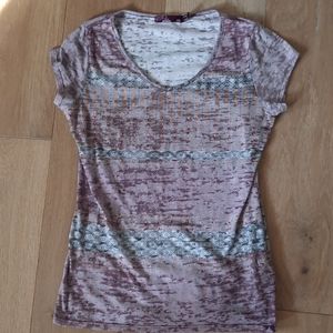Prana v-neck patterned top, XS